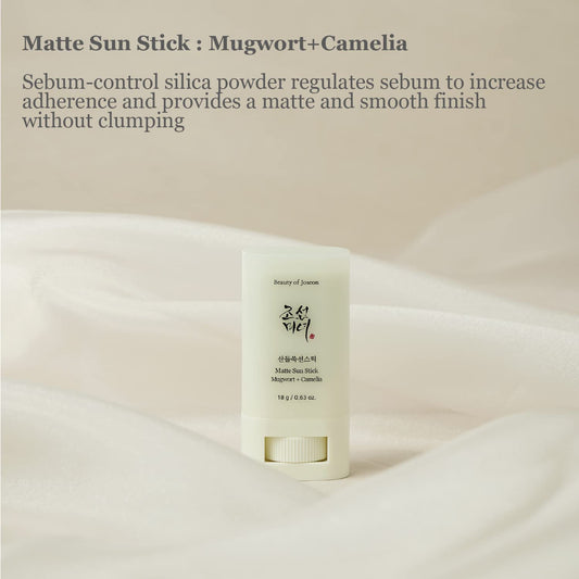 Beauty of Joseon Matte Sun Stick : Mugwort+Camelia SPF 50+ PA++++ (2-Pack)